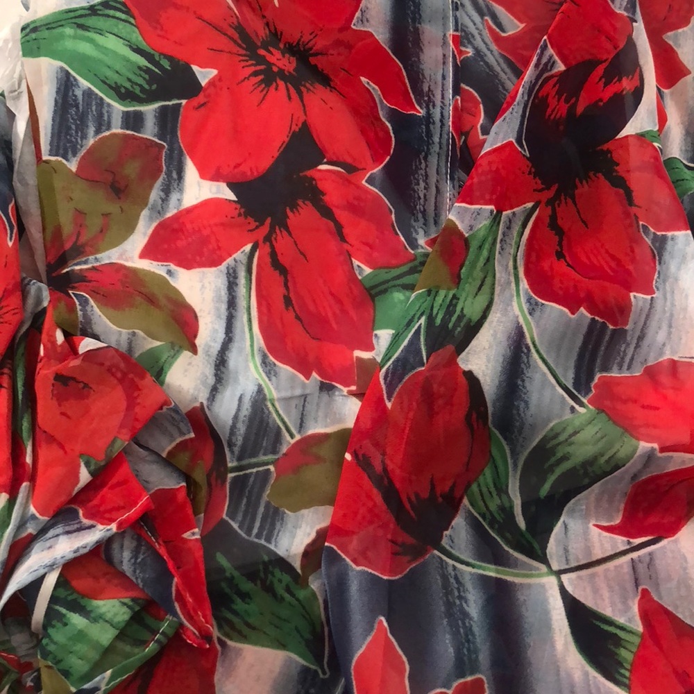 LAST 1 !!PRICE FIRM Red floral high low maxi dress - Picture 4 of 5